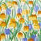 42Pcs Vintage Floral Precut Fabric Squares 10x10(Yellow Purple)